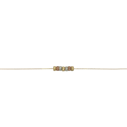 New 9ct Yellow, White and Rose Gold Circle 16.5" Necklace with the weight 1.40 grams and the circle are approx 5mm width