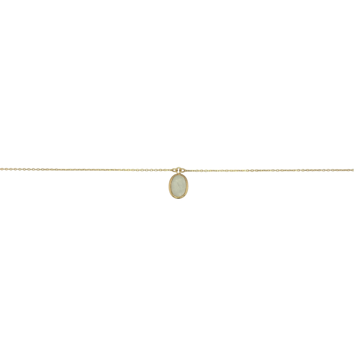 New 9ct Yellow Gold &amp; Oval Mother of Pearl 16" - 18" adjustable Necklace with the weight 1.30 grams and the pendant is approx 7mm by 9mm