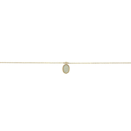 New 9ct Yellow Gold &amp; Oval Mother of Pearl 16" - 18" adjustable Necklace with the weight 1.30 grams and the pendant is approx 7mm by 9mm