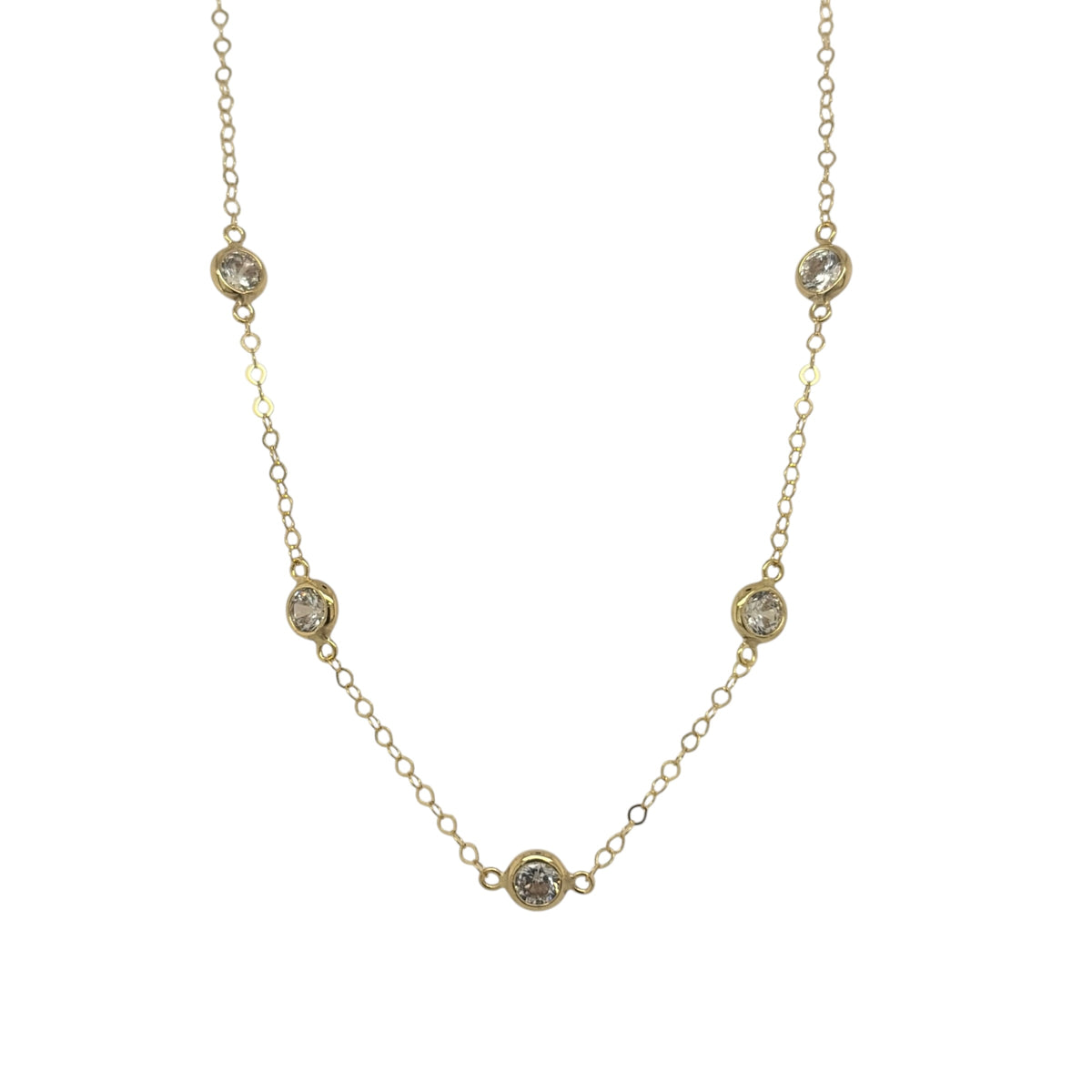 9ct Gold & Cubic Zirconia 18" Necklace