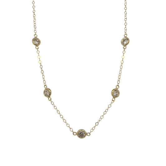 9ct Gold & Cubic Zirconia 18" Necklace