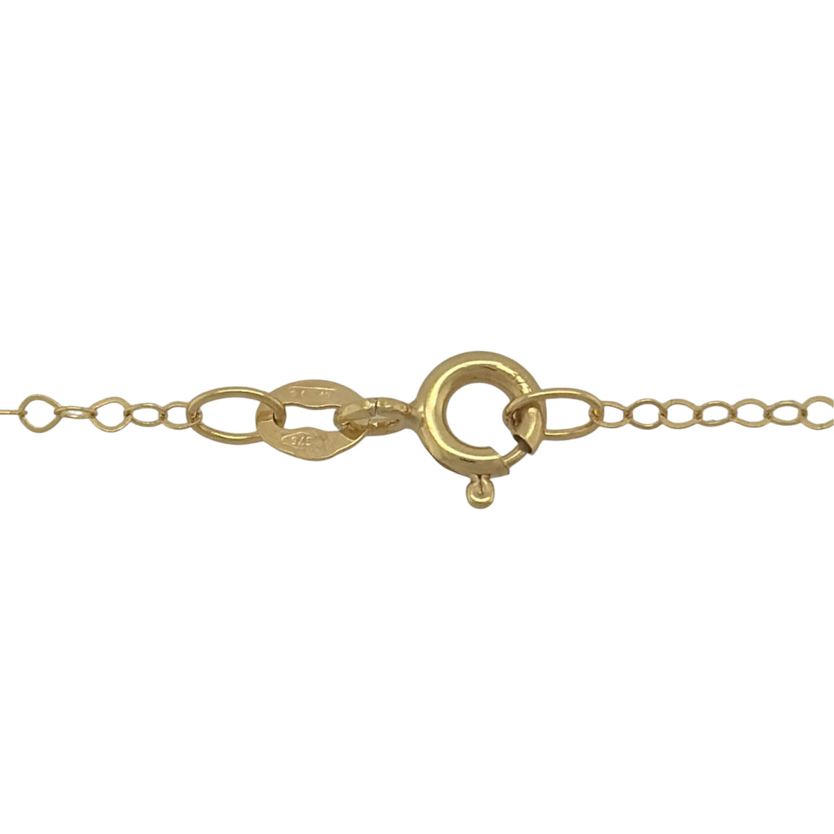 New 9ct Yellow Gold &amp; Cubic Zirconia 18" Necklace with the weight 1.50 grams and the stones are each approx 5mm diameter