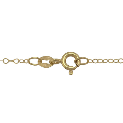 New 9ct Yellow Gold &amp; Cubic Zirconia 18" Necklace with the weight 1.50 grams and the stones are each approx 5mm diameter