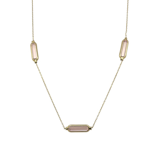 9ct Gold & Pink Gemstone 16" - 18" Necklace
