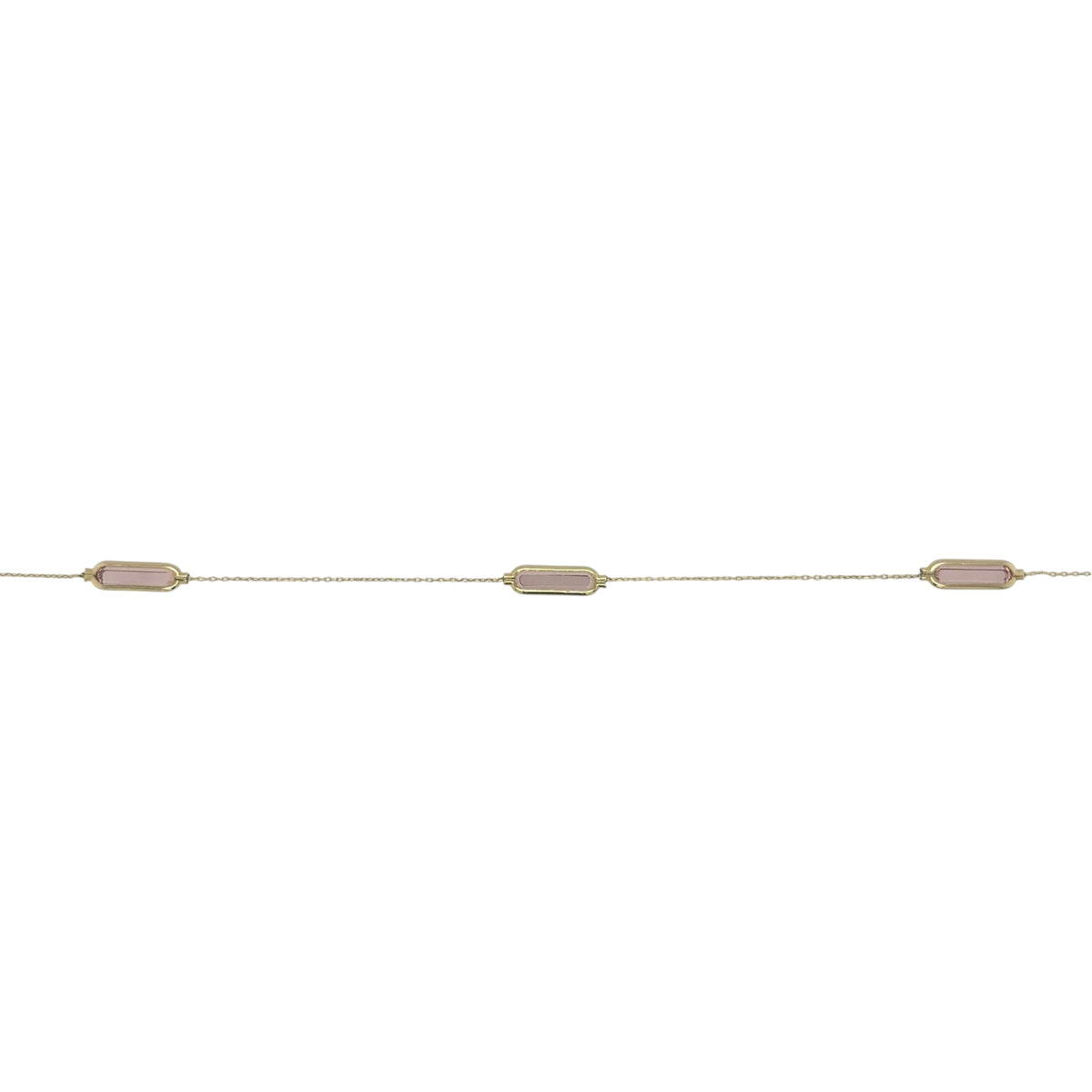 9ct Gold & Pink Gemstone 16" - 18" Necklace