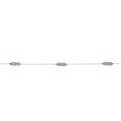 9ct Gold & Pink Gemstone 16" - 18" Necklace