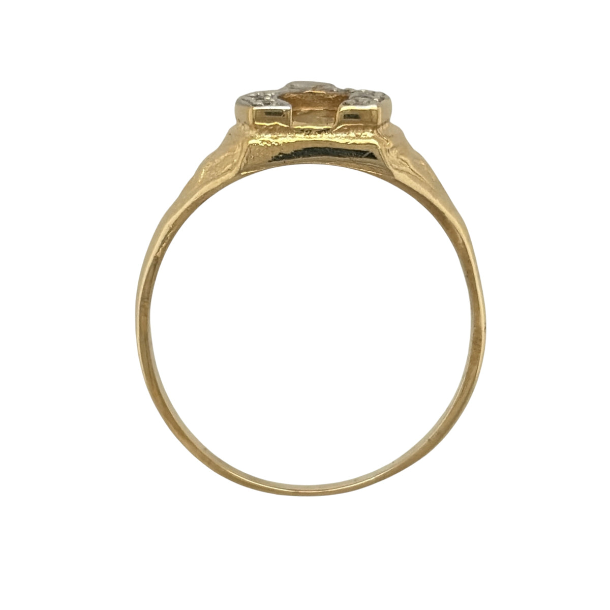 9ct Gold & Cubic Zirconia Horseshoe Ring