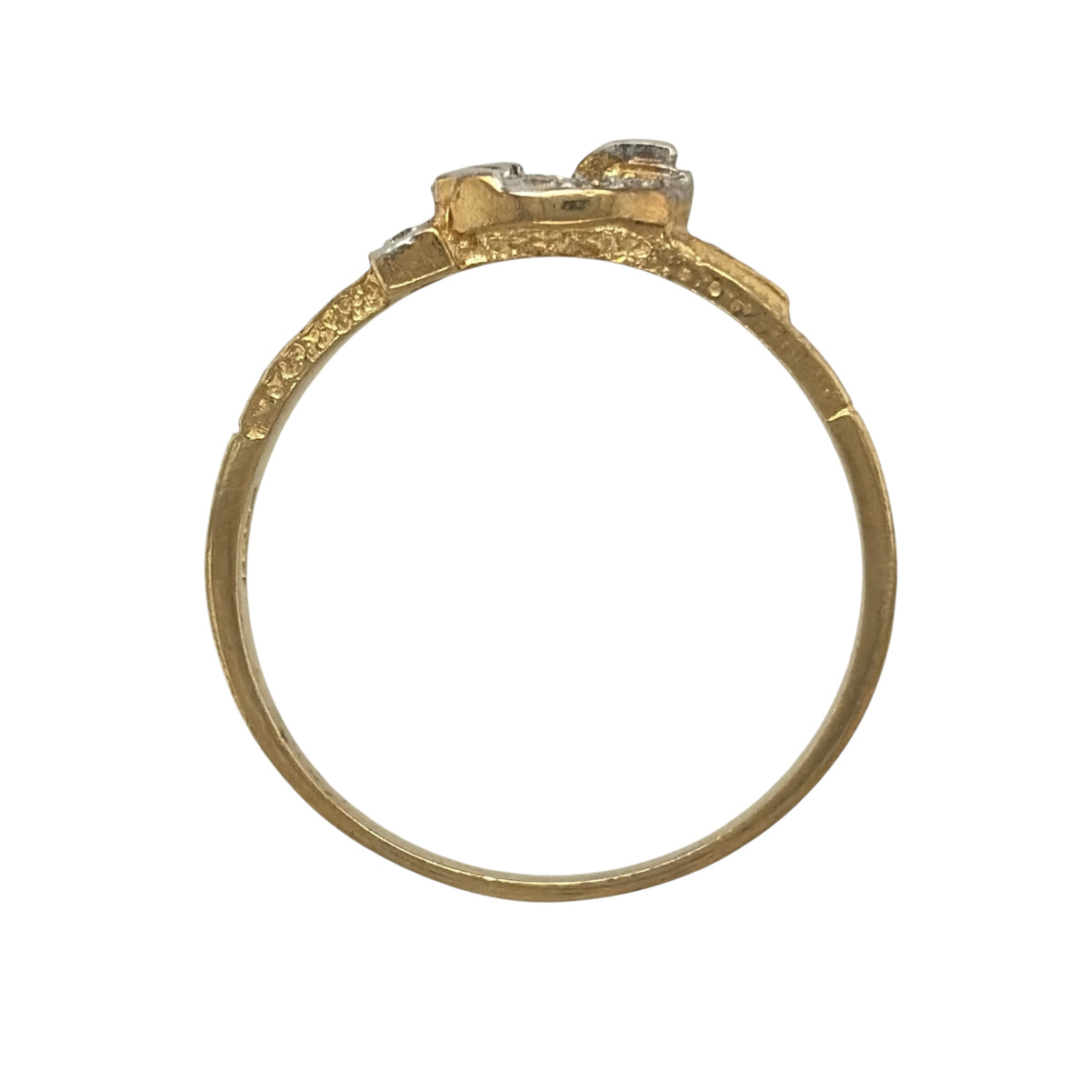 9ct Gold & Cubic Zirconia Buckle Ring