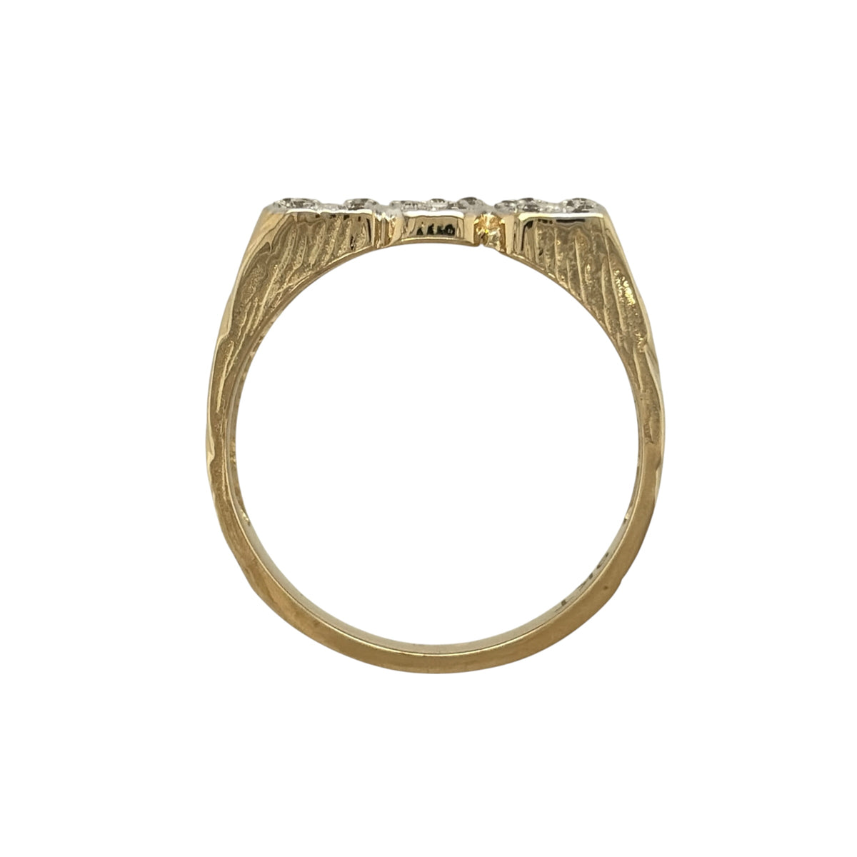 9ct Gold & Cubic Zirconia Dad Ring