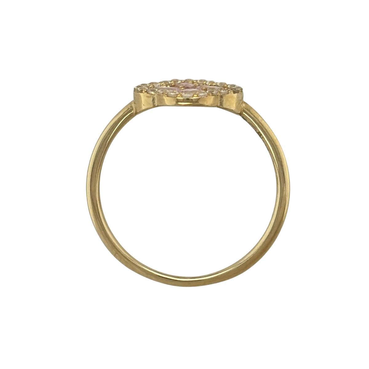 9ct Gold & Cubic Zirconia Cluster Flower Ring