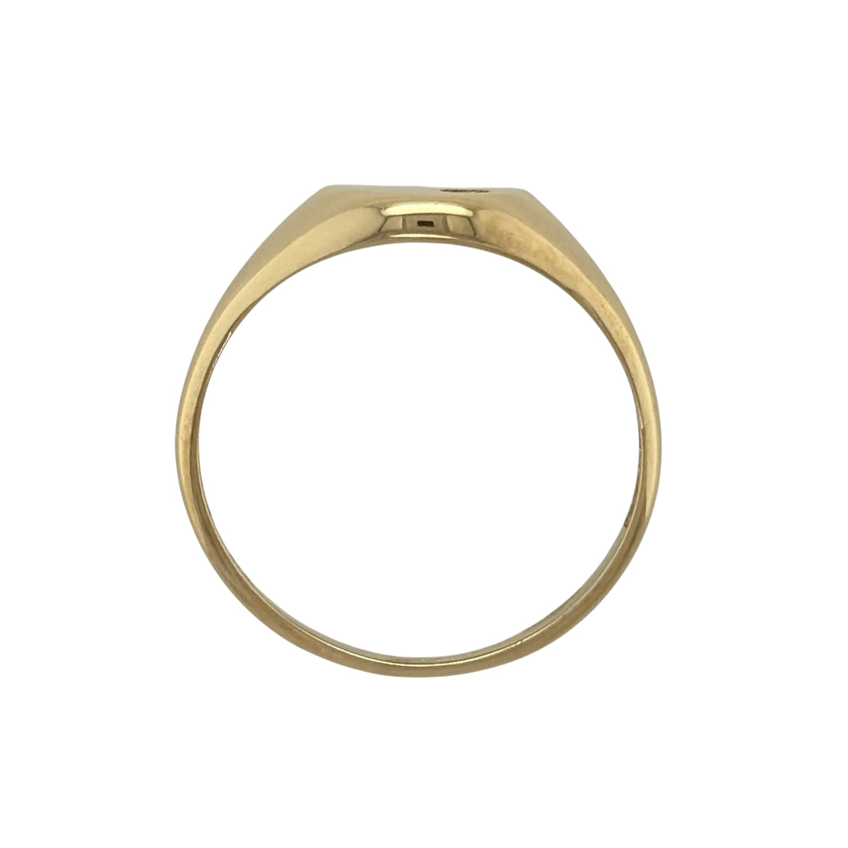 9ct Gold & Cubic Zirconia Round Signet Ring