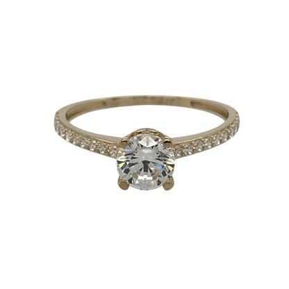 9ct Gold & Cubic Zirconia Solitaire Ring