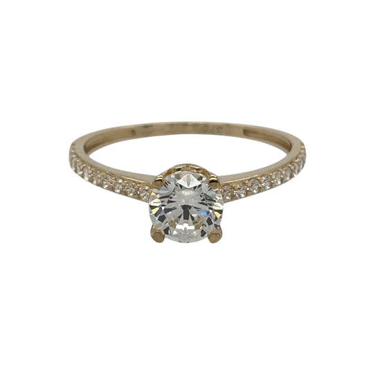 9ct Gold & Cubic Zirconia Solitaire Ring