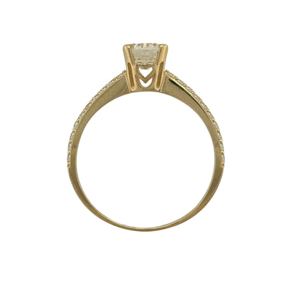 9ct Gold & Cubic Zirconia Solitaire Ring