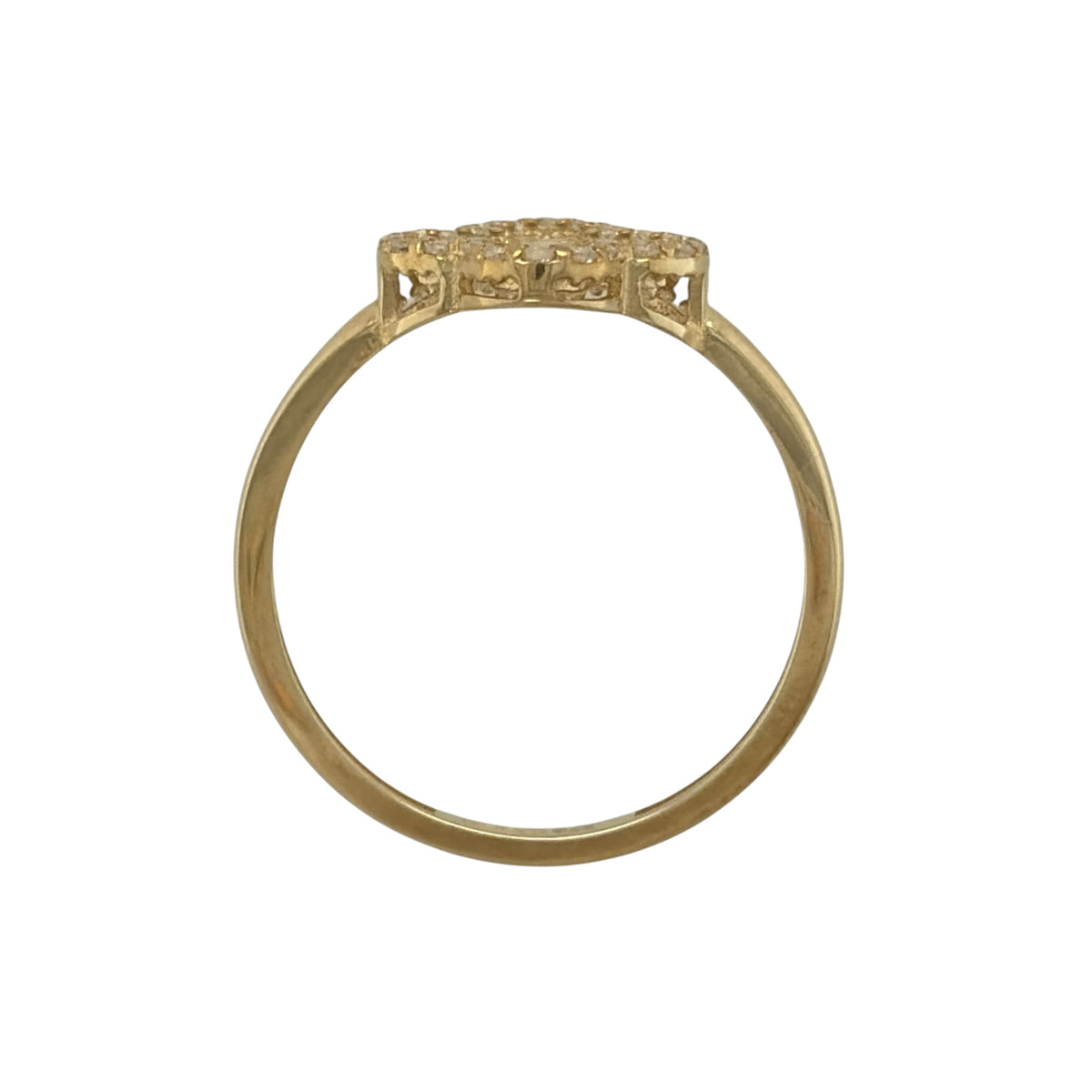 9ct Gold & Cubic Zirconia Cluster Flower Ring