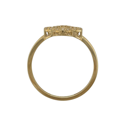 9ct Gold & Cubic Zirconia Cluster Flower Ring
