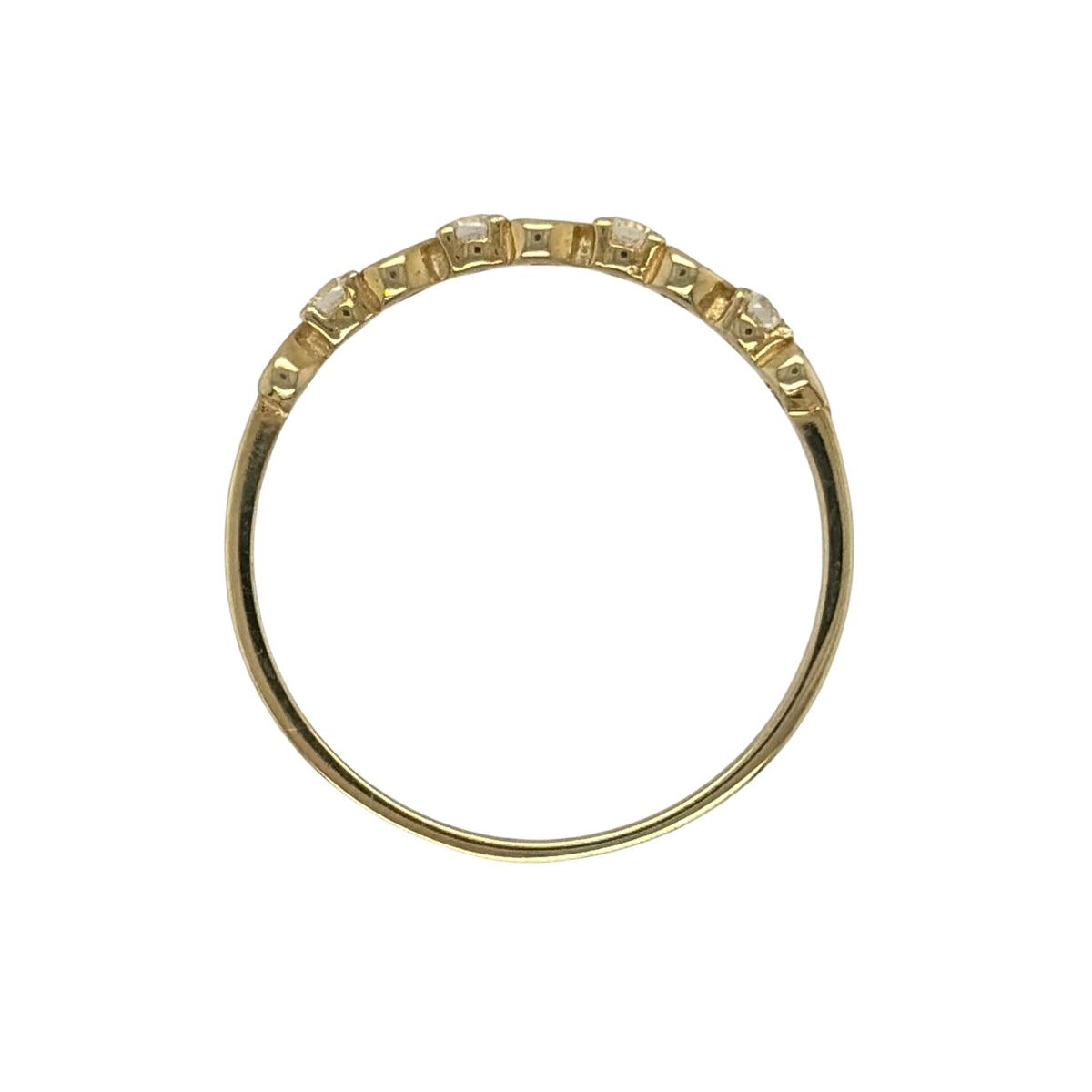 9ct Gold & Cubic Zirconia Heart Band Ring