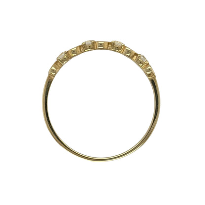 9ct Gold & Cubic Zirconia Heart Band Ring