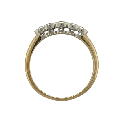 9ct Gold & Cubic Zirconia Five Stone Band Ring