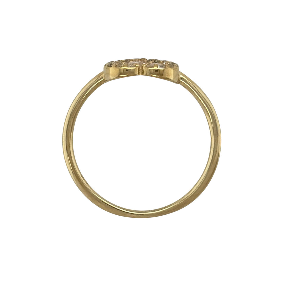 9ct Gold & Cubic Zirconia Cluster Heart Ring