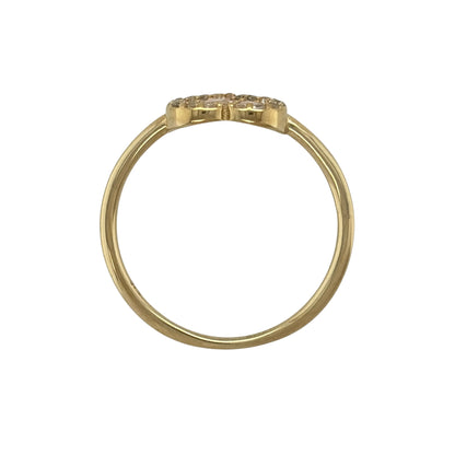 9ct Gold & Cubic Zirconia Cluster Heart Ring