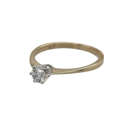 New 9ct Yellow Gold &amp; Cubic Zirconia Solitaire Ring in various sizes with the approximate weight 2 grams. The stone is 4mm diameter
