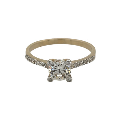9ct Gold & Cubic Zirconia Solitaire Ring