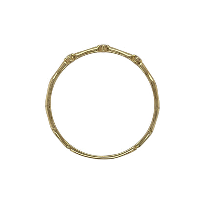 9ct Gold & Cubic Zirconia Bamboo Style Band Ring