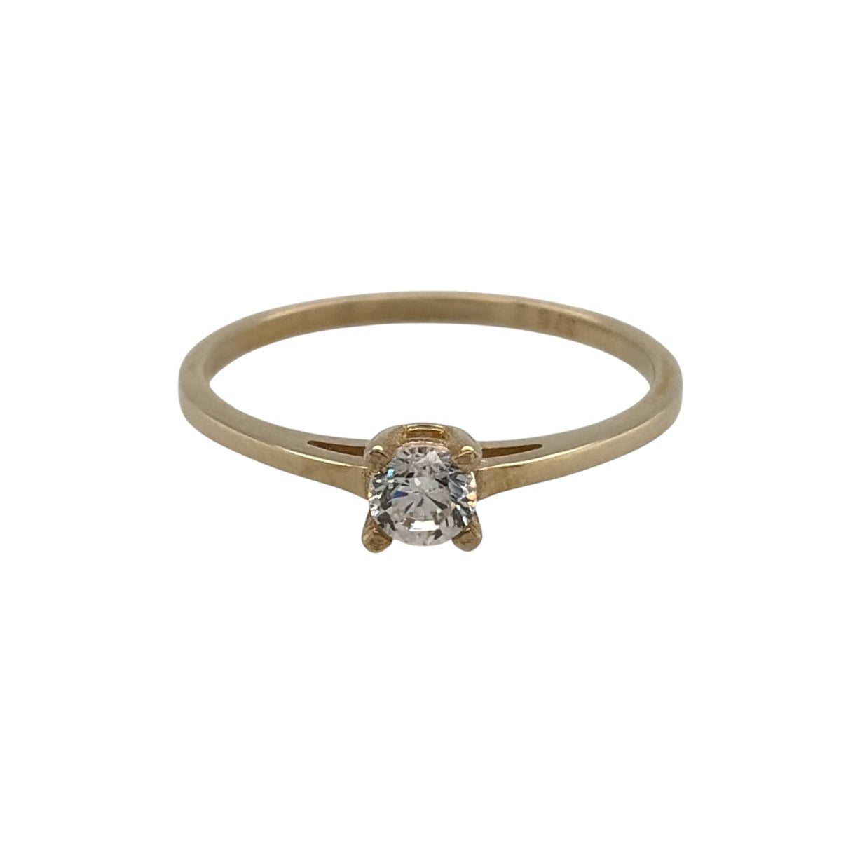 9ct Gold & Cubic Zirconia Solitaire Ring