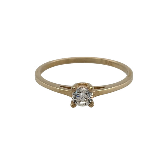 9ct Gold & Cubic Zirconia Solitaire Ring