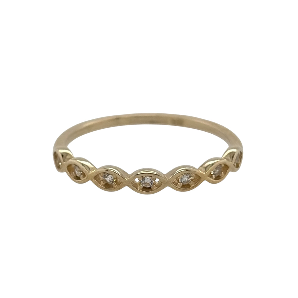 9ct Gold & Cubic Zirconia Infinity Band Ring