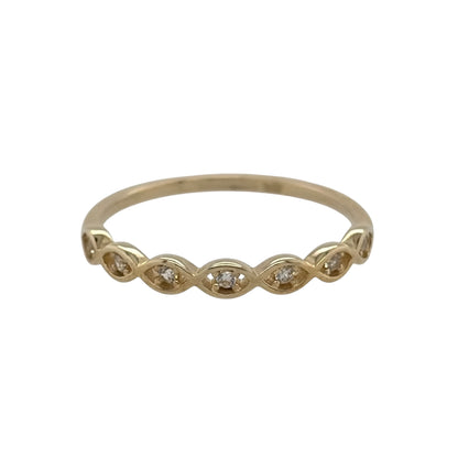9ct Gold & Cubic Zirconia Infinity Band Ring