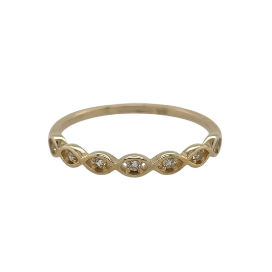 9ct Gold & Cubic Zirconia Infinity Band Ring