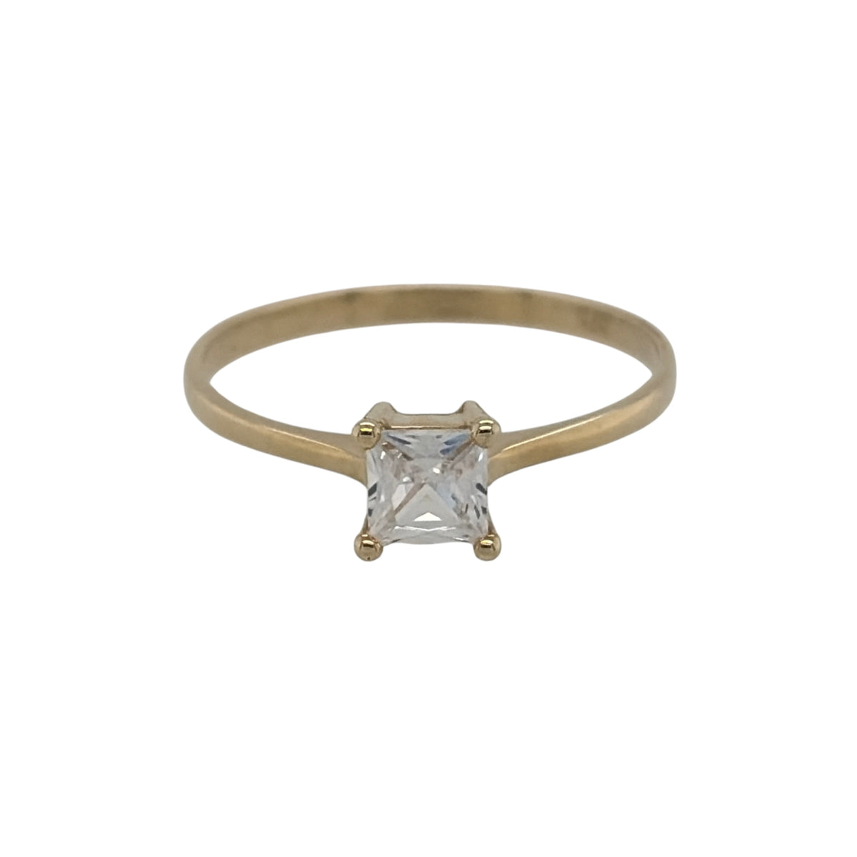9ct Gold & Cubic Zirconia Solitaire Ring