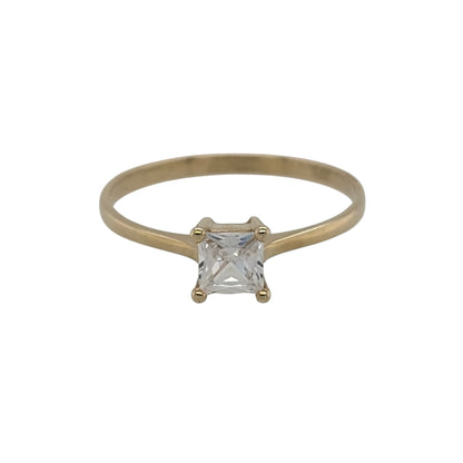 9ct Gold & Cubic Zirconia Solitaire Ring