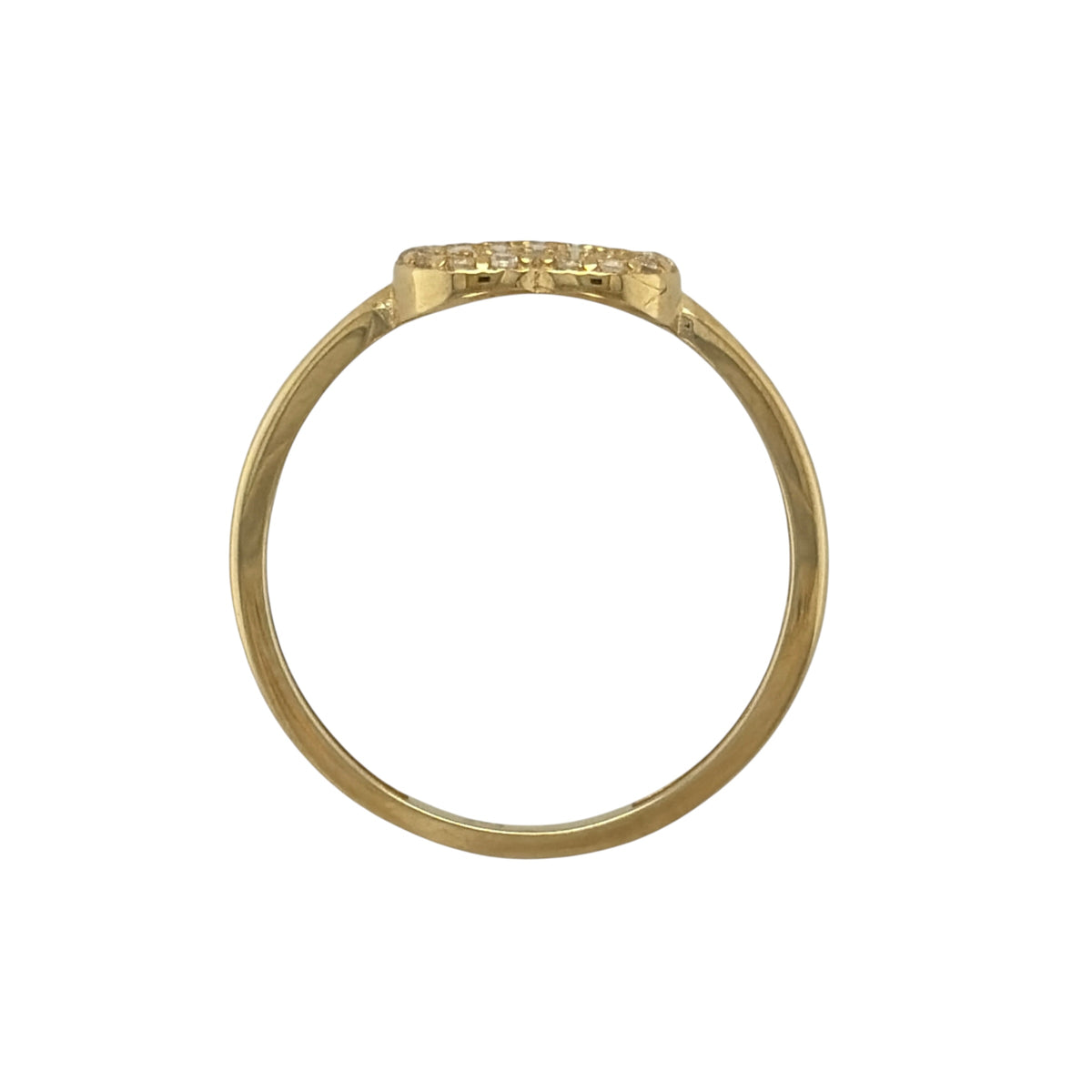 9ct Gold & Cubic Zirconia Cluster Heart Ring