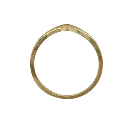9ct Gold & Cubic Zirconia Wishbone Ring