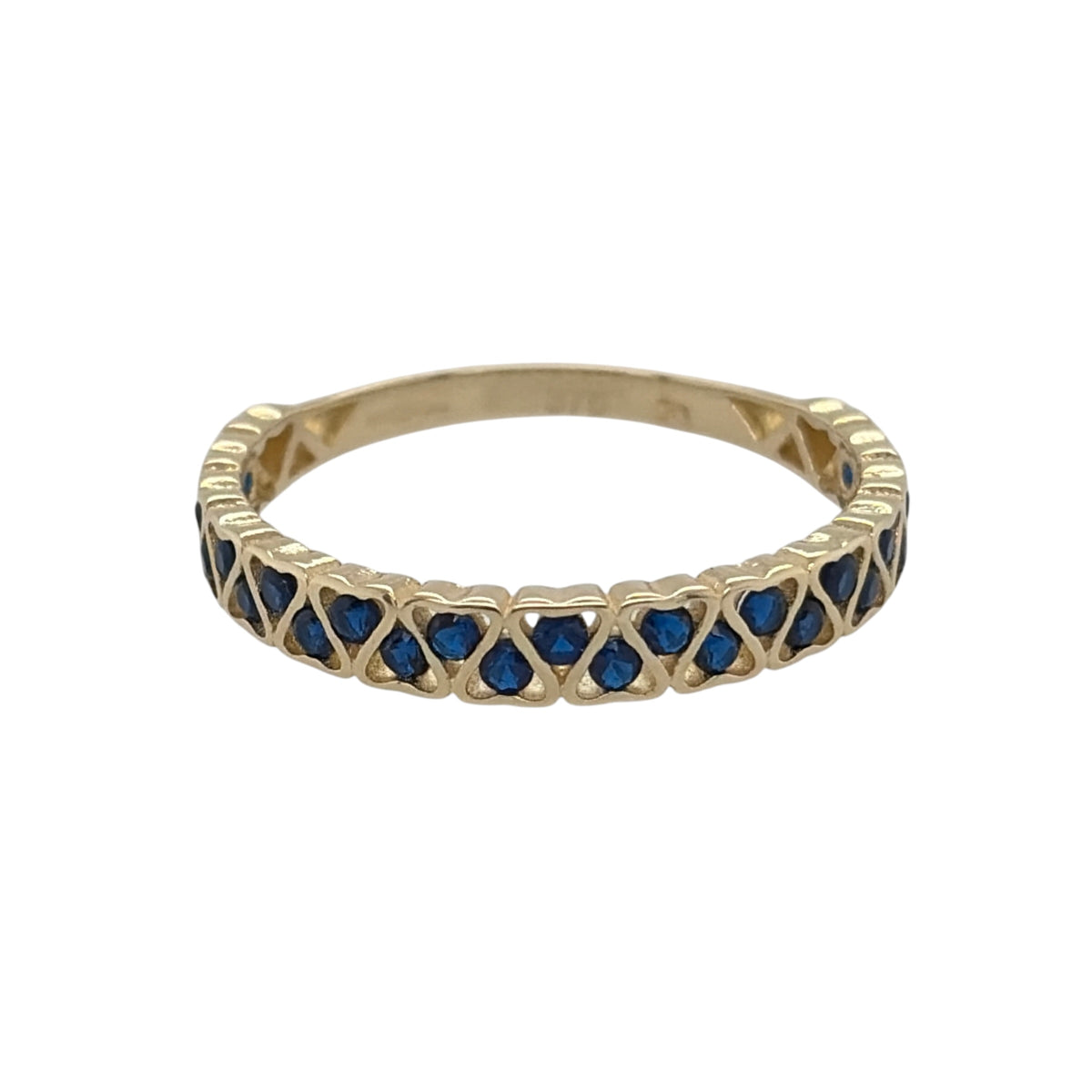 9ct Gold & Sapphire Heart Band Ring