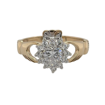 9ct Gold & Cubic Zirconia Claddagh Ring