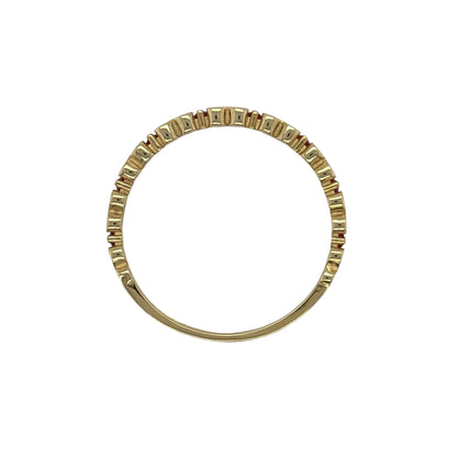 9ct Gold & Ruby Heart Band Ring