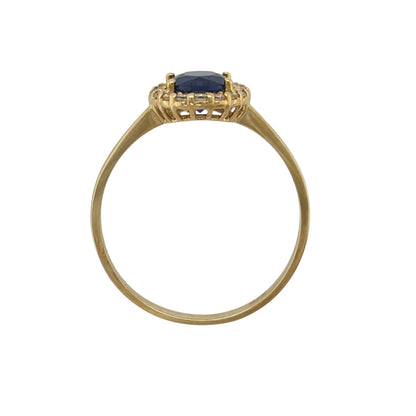 9ct Gold Sapphire & Cubic Zirconia Cluster Ring