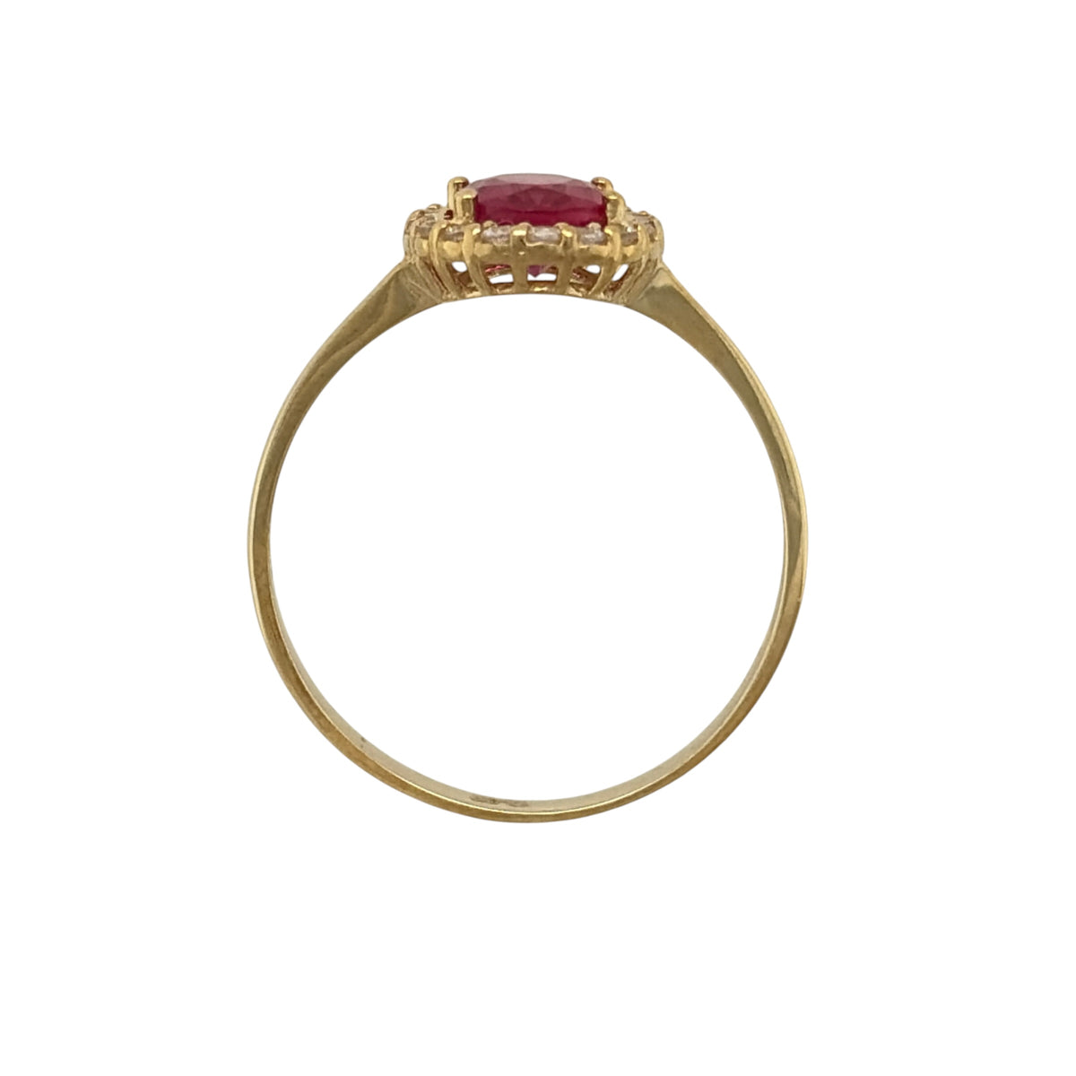 9ct Gold Ruby & Cubic Zirconia Cluster Ring