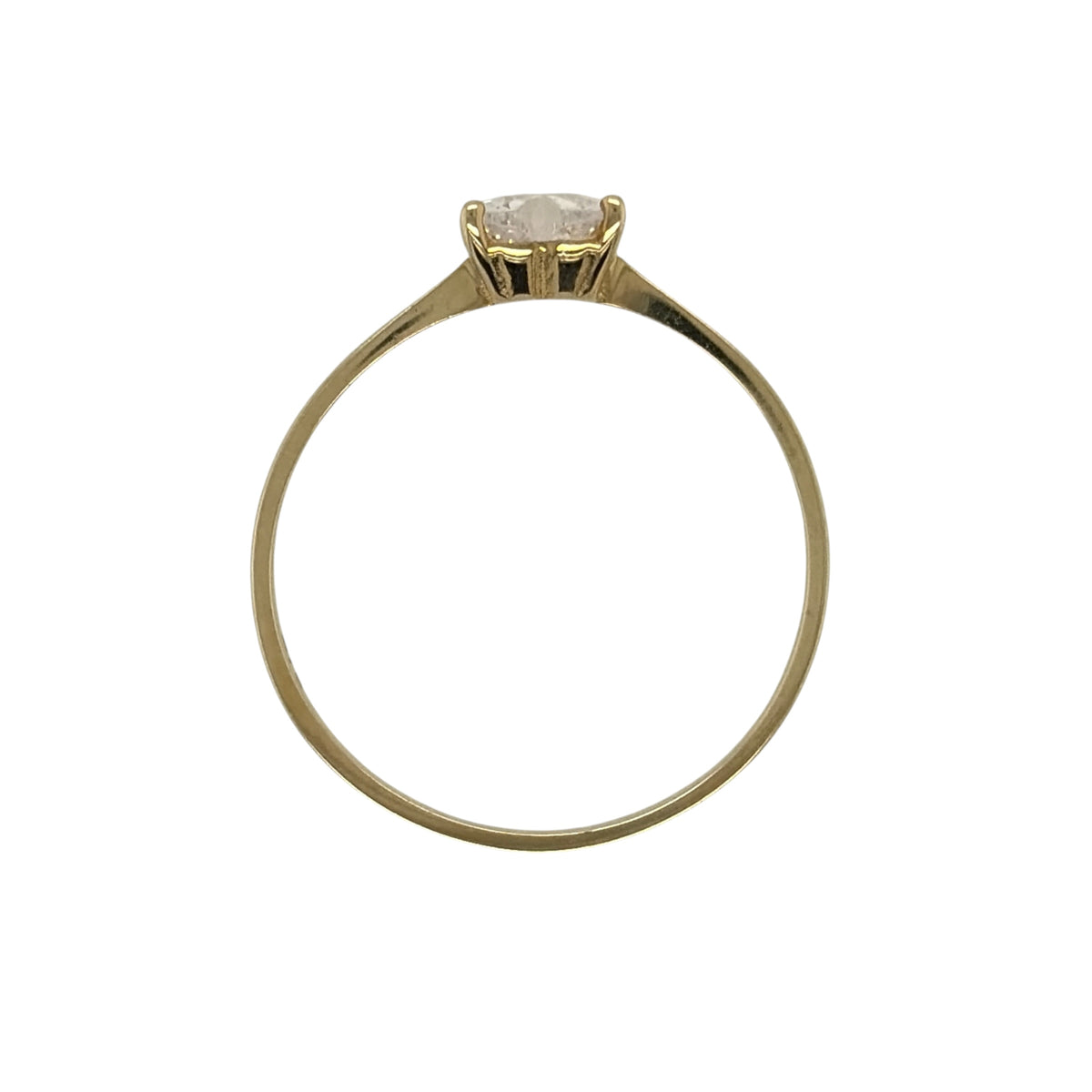 9ct Gold & Cubic Zirconia Heart Solitaire Ring