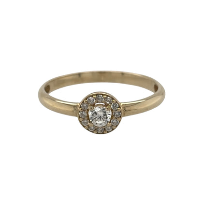 9ct Gold & Cubic Zirconia Round Cluster Ring