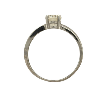9ct White Gold & Cubic Zirconia Solitaire Ring