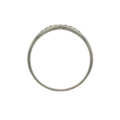 9ct White Gold & Cubic Zirconia Wishbone Ring