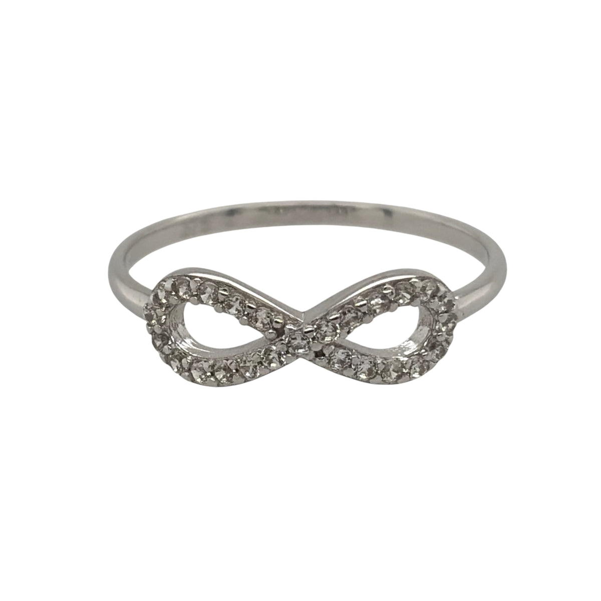9ct White Gold & Cubic Zirconia Infinity Ring