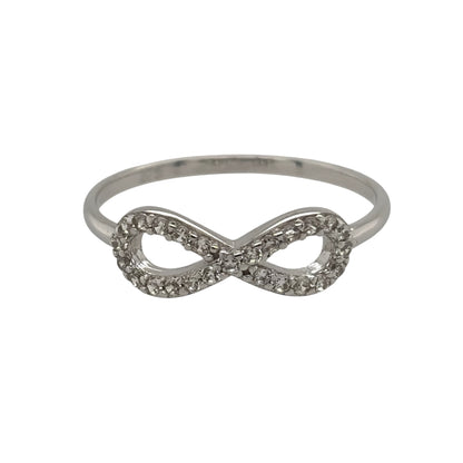 9ct White Gold & Cubic Zirconia Infinity Ring