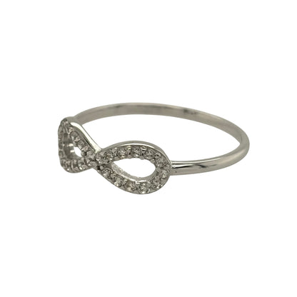 9ct White Gold & Cubic Zirconia Infinity Ring