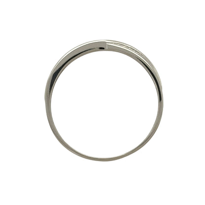 9ct White Gold & Cubic Zirconia Crossover Band Ring